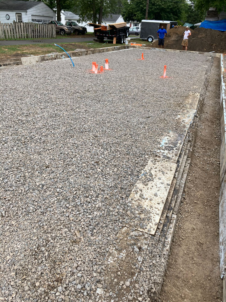 Gravel added to foundation